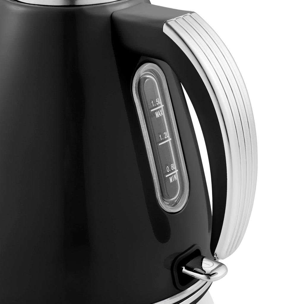 Swan Retro Jug Kettle – 1.5L Fast Boil Electric Kettle, 3KW, Black