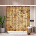 Woutay Pirate Treasure Map Shower Curtain | Mold Resistant Polyester