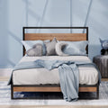 ZINUS Suzanne 18 cm Metal and Wood Platform Bed Frame – Chestnut Brown