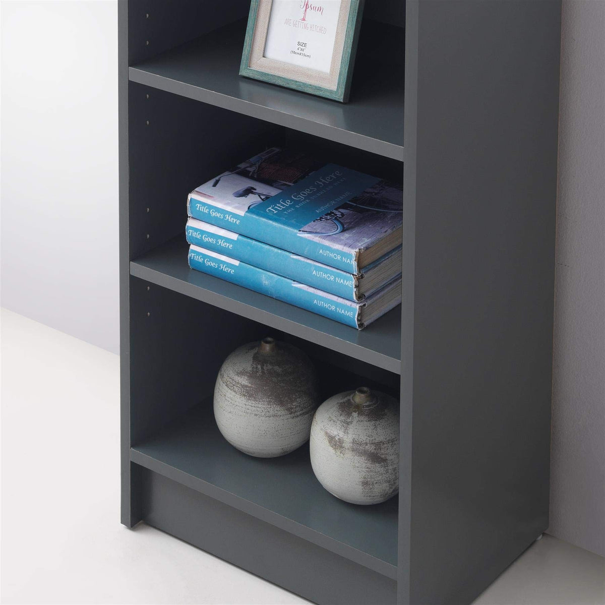 Timber Art Design UK 3 Tier Bookcase Storage Open Floor Mount Industrial Rack Display Shelving Organiser Cubes Unit For Living Room, Office - image 4