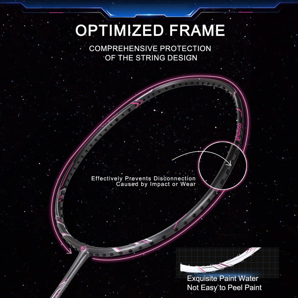 KUMPOO KC-21 Carbon Fiber Badminton Rackets Set of 2 | Lightweight 4U