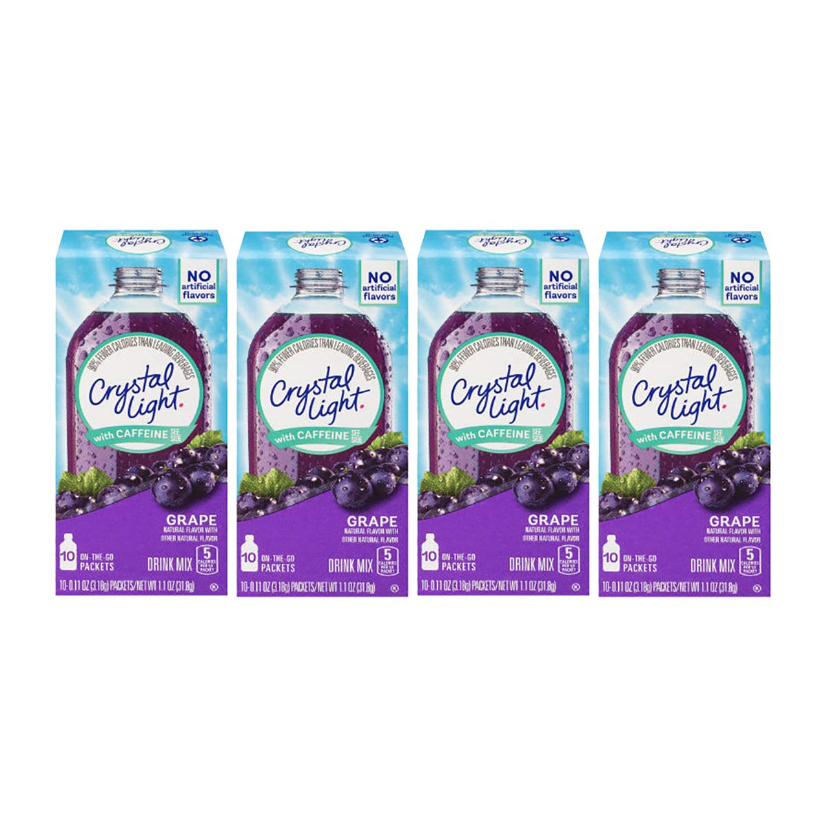 Crystal Light Energy Grape Drink Mix - Sugar-Free Caffeine Packets (40 CT)