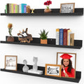 Icona Bay 36" Floating Shelves - Set of 3 Modern Rustic Ebony Black