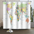 Jolof Store World Map Shower Curtain | Waterproof Polyester Nautical Decor
