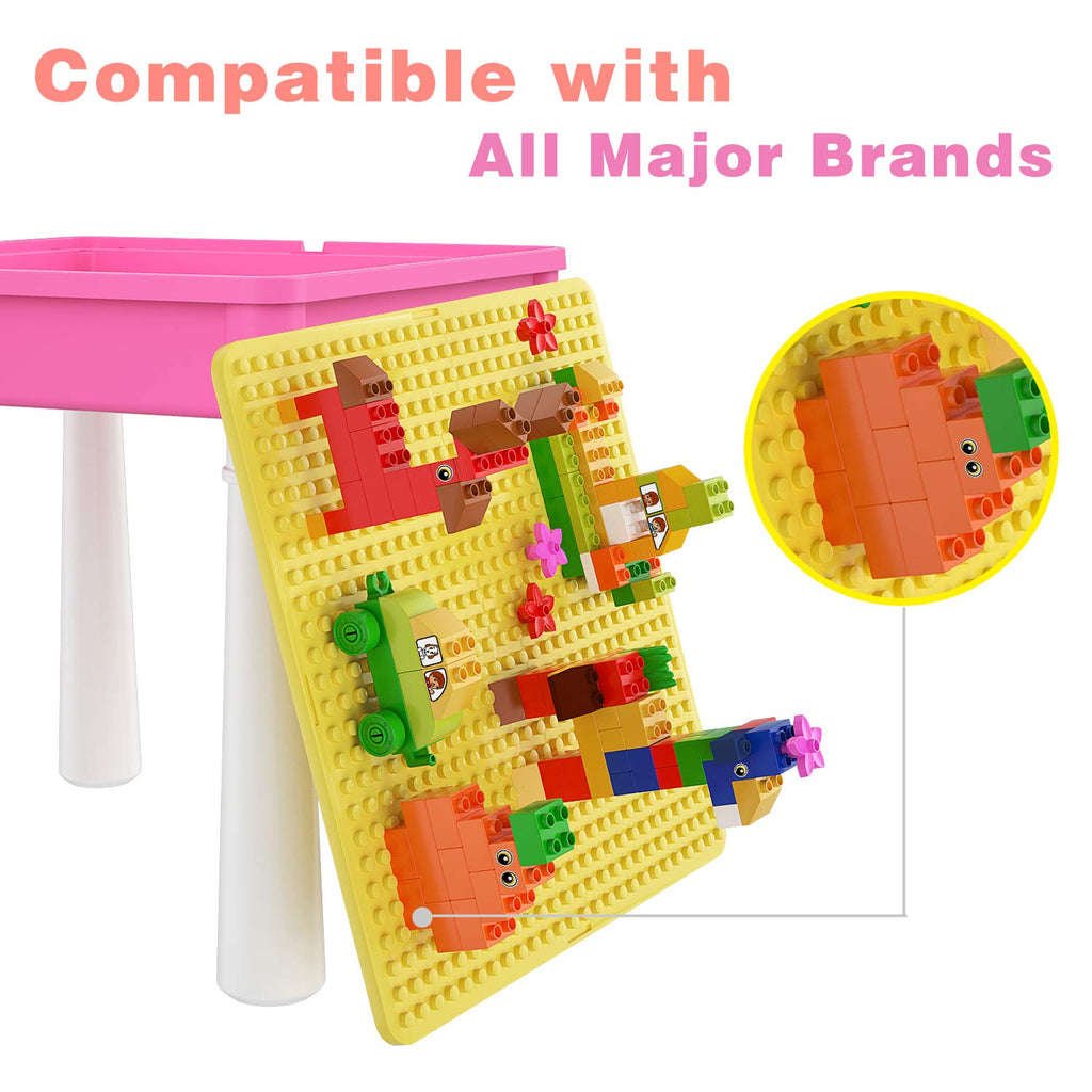 burgkidz Toddler Activity Table and Chair Set with 128 Building Bricks