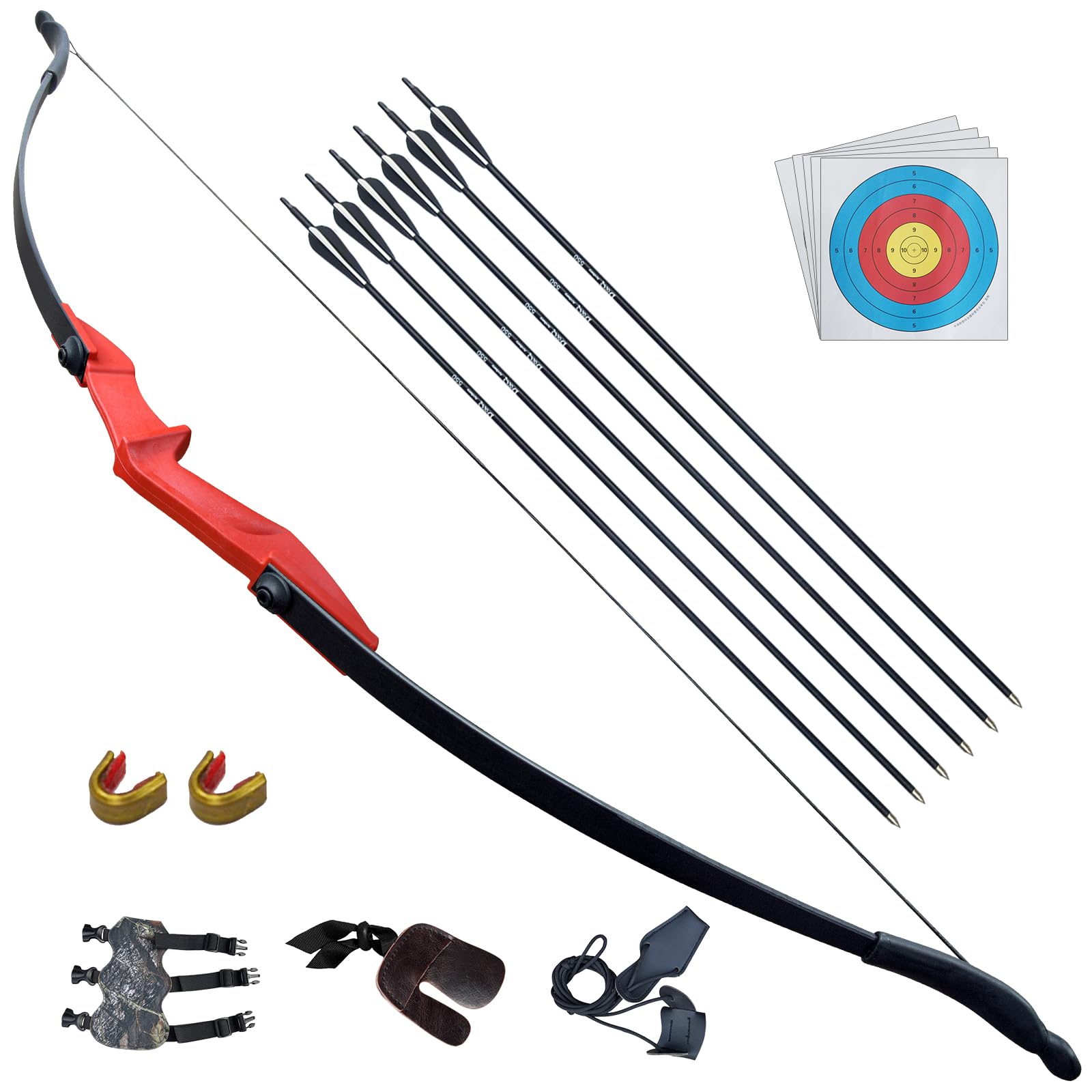 D&Q Ambidextrous Recurve Bow and Arrow Set - 40Lbs Takedown Archery Kit
