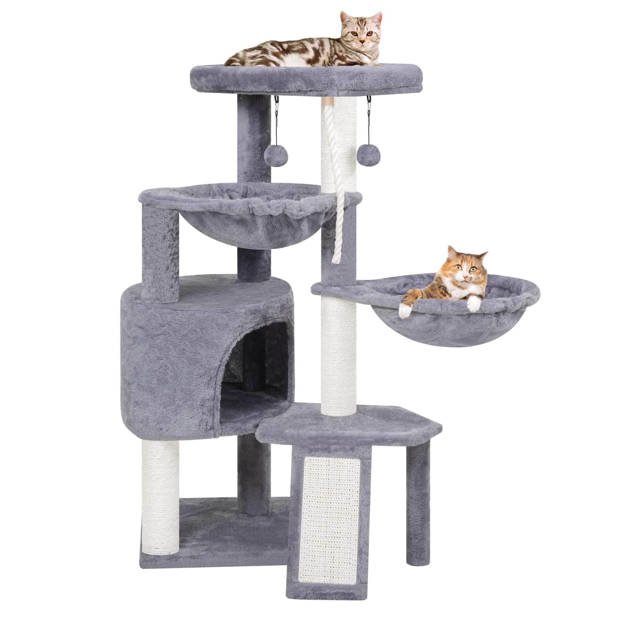 TWDEPART 95cm Cat Tree – Multi-Level Activity Centre with Condo & Hammocks