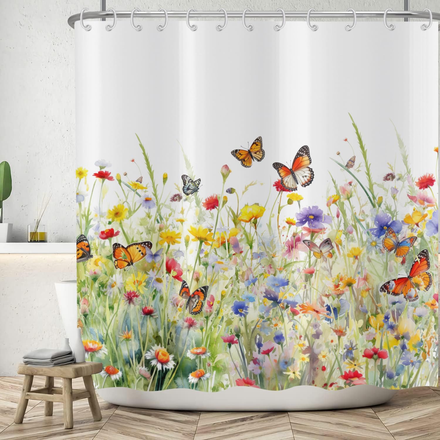 Floral Shower Curtain | Waterproof Polyester - 180x180 cm