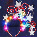 Reaky Light Up Christmas Headband – Silver Star LED Xmas Hairband