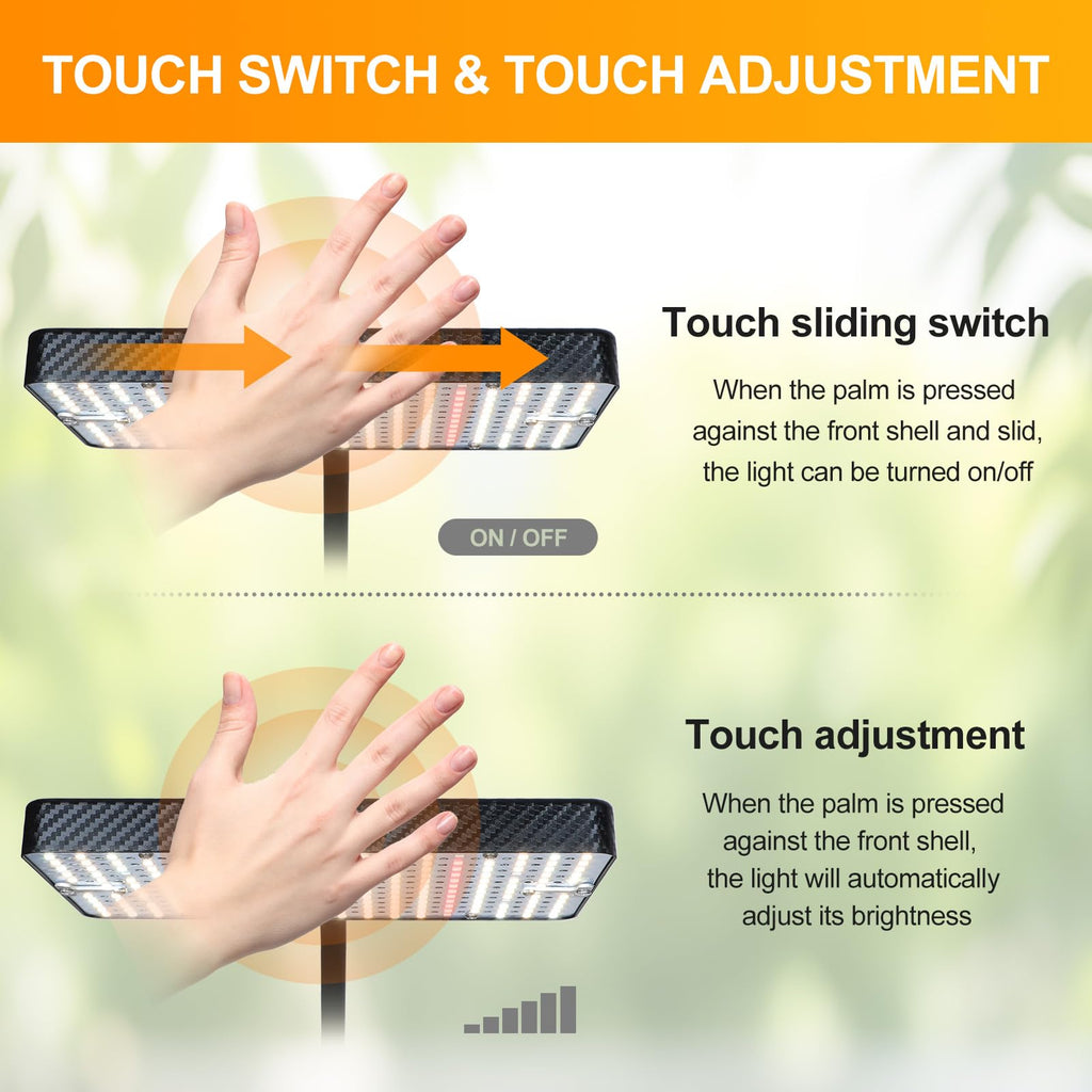 FECiDA Full Spectrum LED Desk Grow Light with Timer and Stepless Dimming