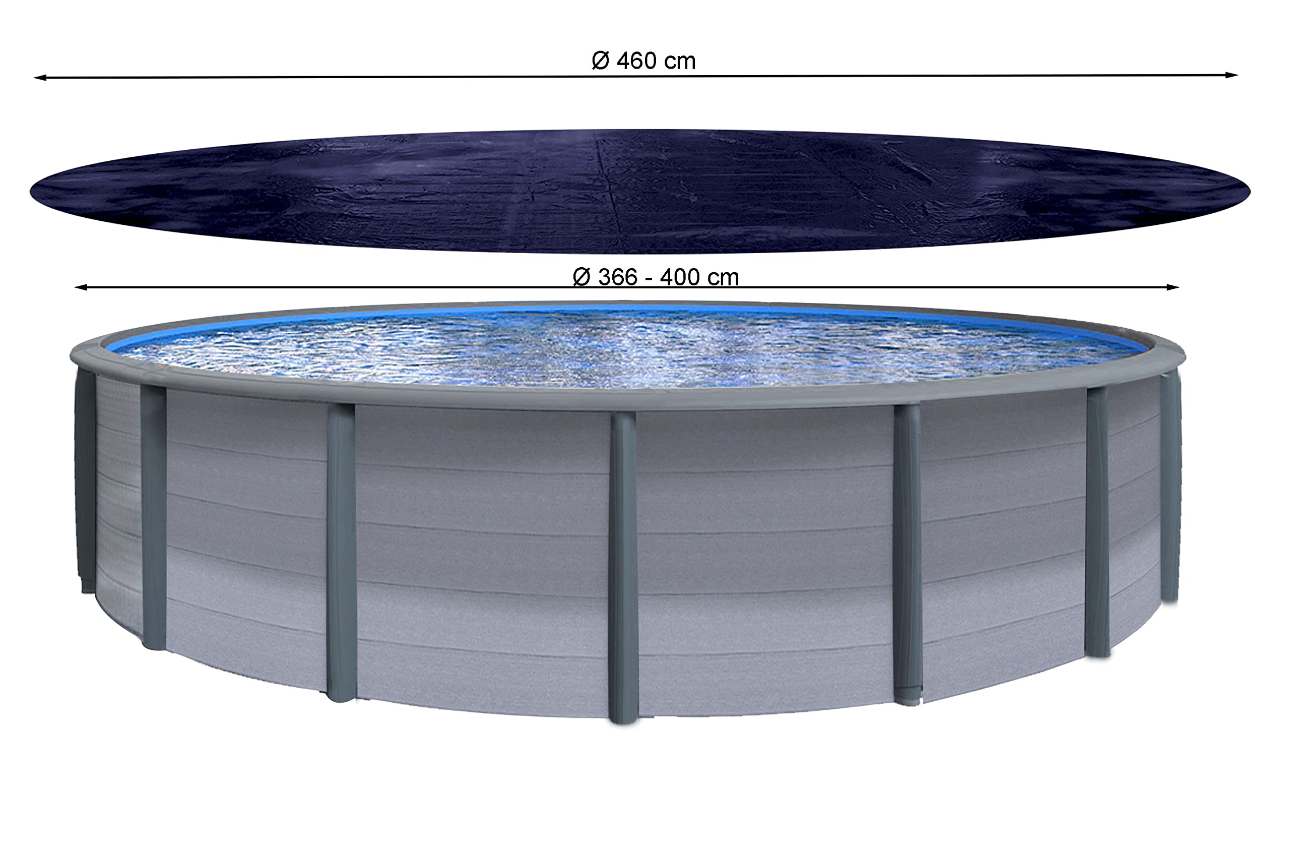 Quick Star Solar Pool Cover | Round 400cm Winter Tarpaulin | Black