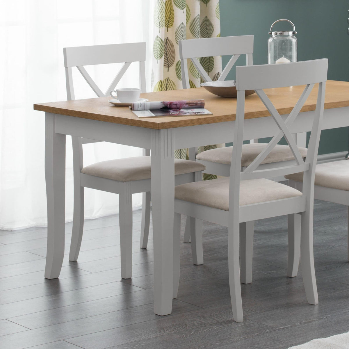 Julian Bowen Davenport Dining Chairs, Set of 2, Grey - H96.5 x W44 x D52cm - image 1