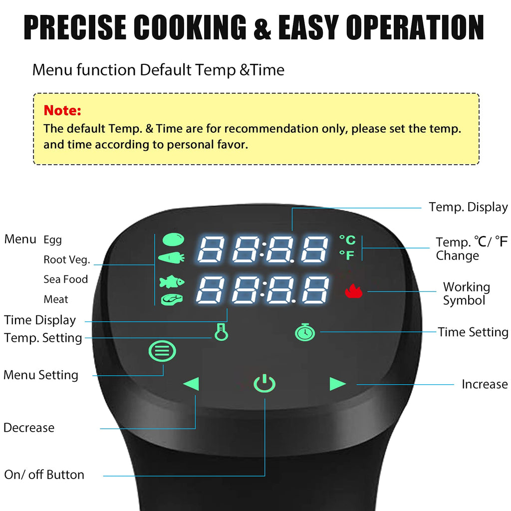 KEAWEO Sous Vide Machine | 1100W Thermal Immersion Circulator | Stainless Steel