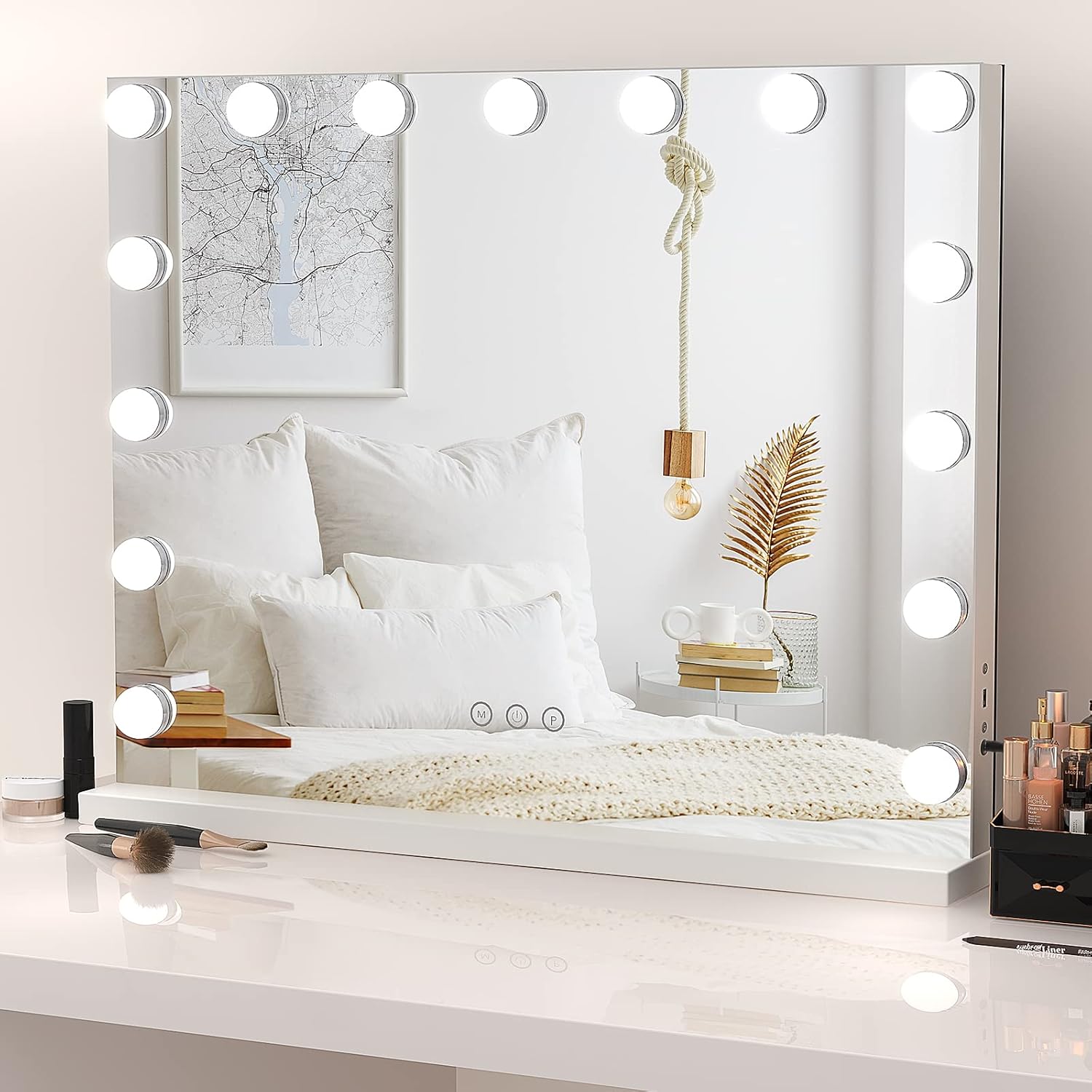 Dripex Hollywood Vanity Mirror with 15 LED Bulbs | 58x42cm Makeup Mirror
