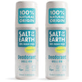 Salt of the Earth Natural Deodorant - Fragrance Free Roll On 2 Pack