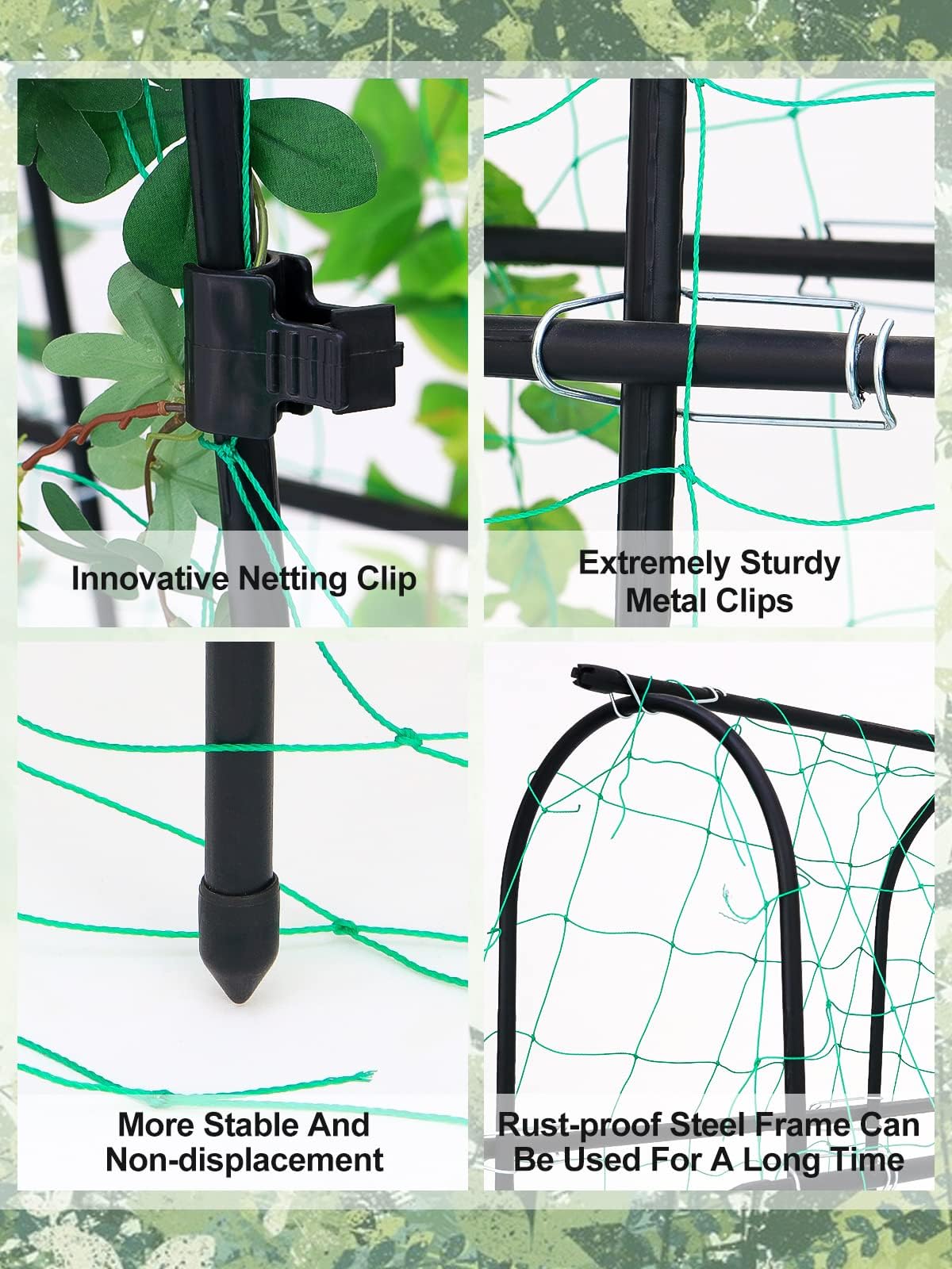 Kalolary 6x6ft Garden Cucumber Trellis – U-Frame Rustproof Metal Plant Support