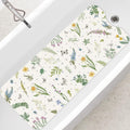 SHUCHING Floral Extra Long Bath Mat | 100x40cm Non-Slip PVC Bathtub Mat