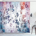 ABAKUHAUS Digital Code Fabric Shower Curtain – Teal Black Tech Art, 94" Long