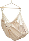 AMANKA XXL Hanging Swing Chair | 185x130cm Cotton Cloth Seat - Beige