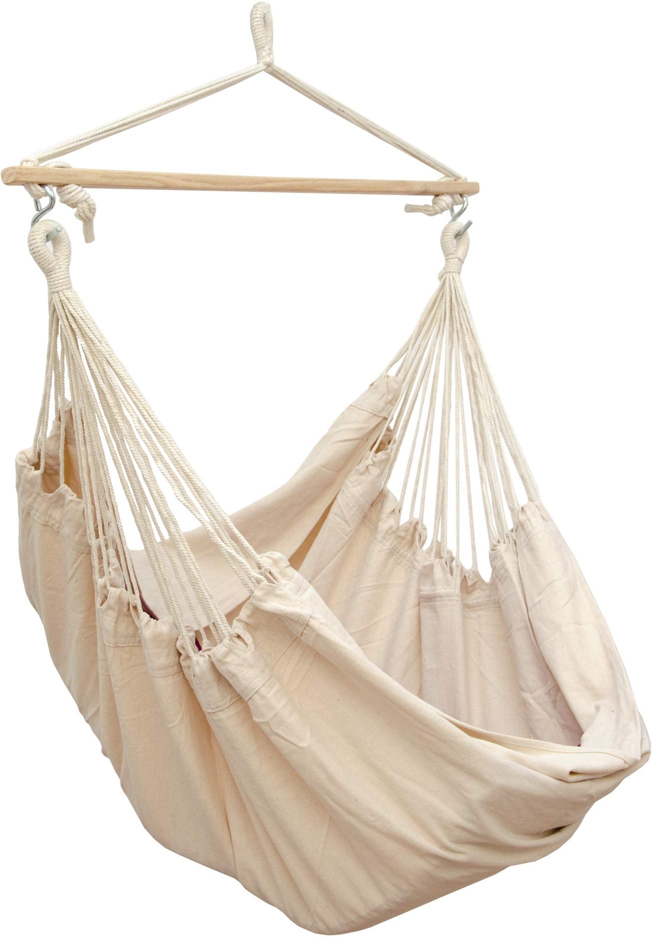 AMANKA XXL Hanging Swing Chair | 185x130cm Cotton Cloth Seat - Beige