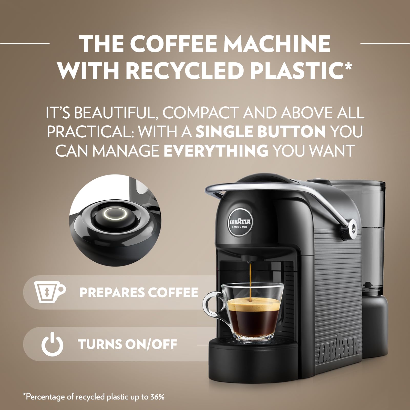 Lavazza A Modo Mio Jolie EVO Coffee Capsule Machine – Sustainable Black