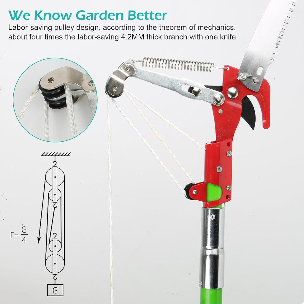 Maxant 8m Tree Pole Pruner – Manual Pole Saw with Pruning Scissors