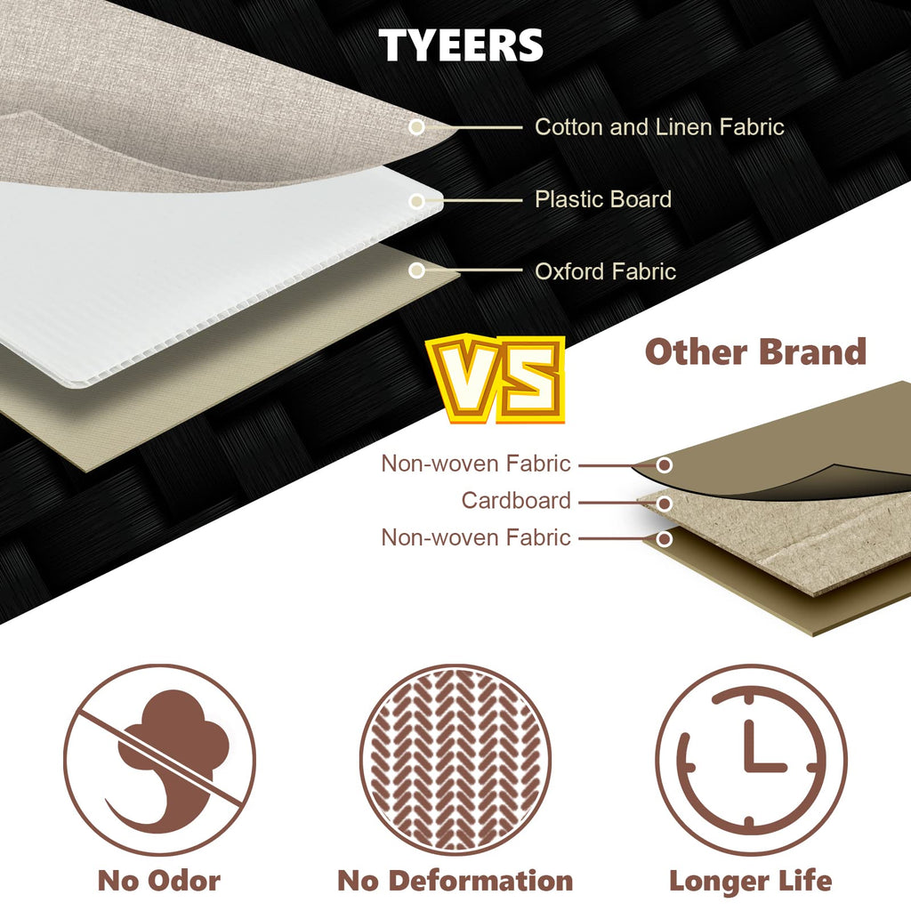 TYEERS Extra Large Fabric Storage Box | Collapsible Wardrobe Organizer