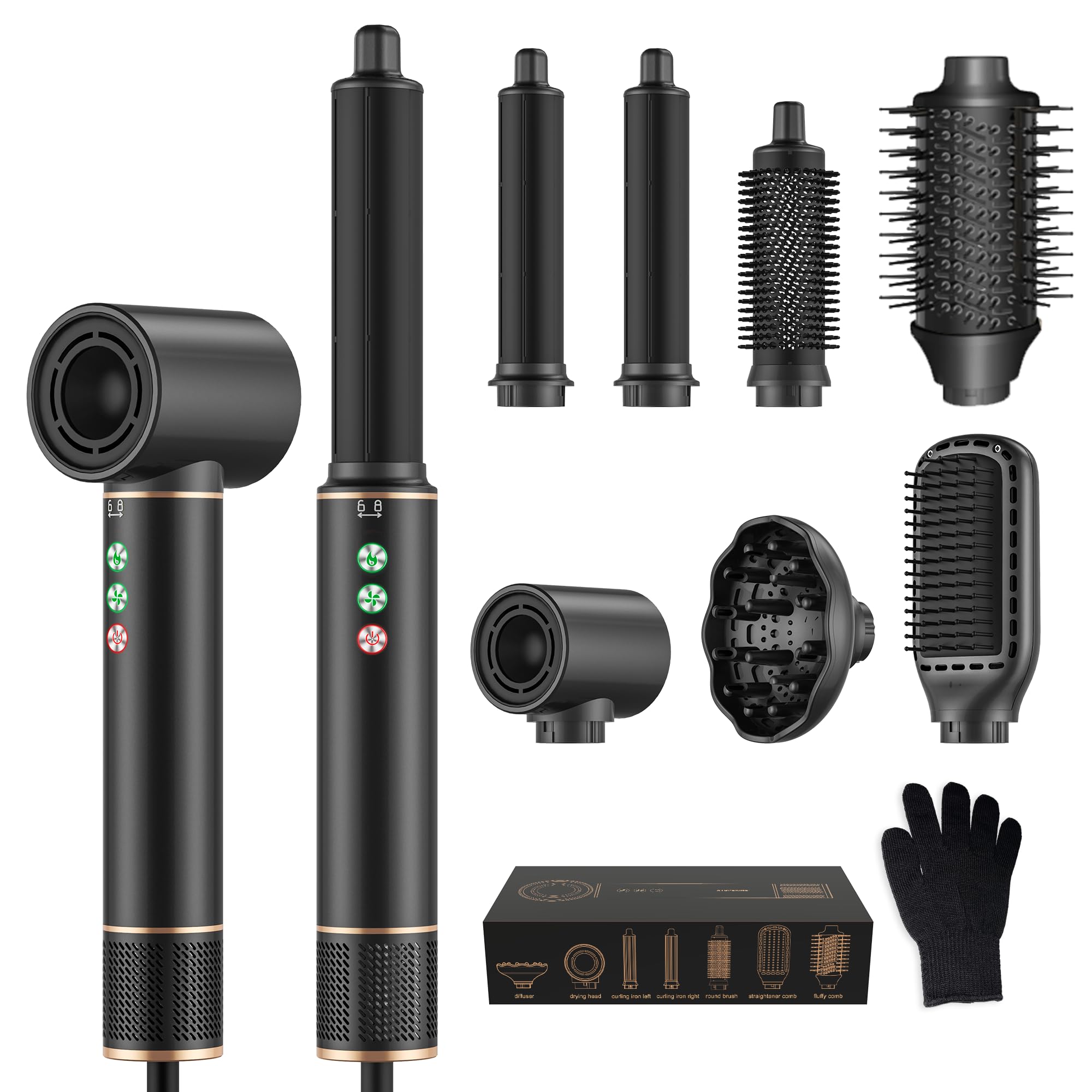 Jolof Store 7-in-1 Air Styler | Auto-Wrap Air Curler & Ionic Hair Dryer