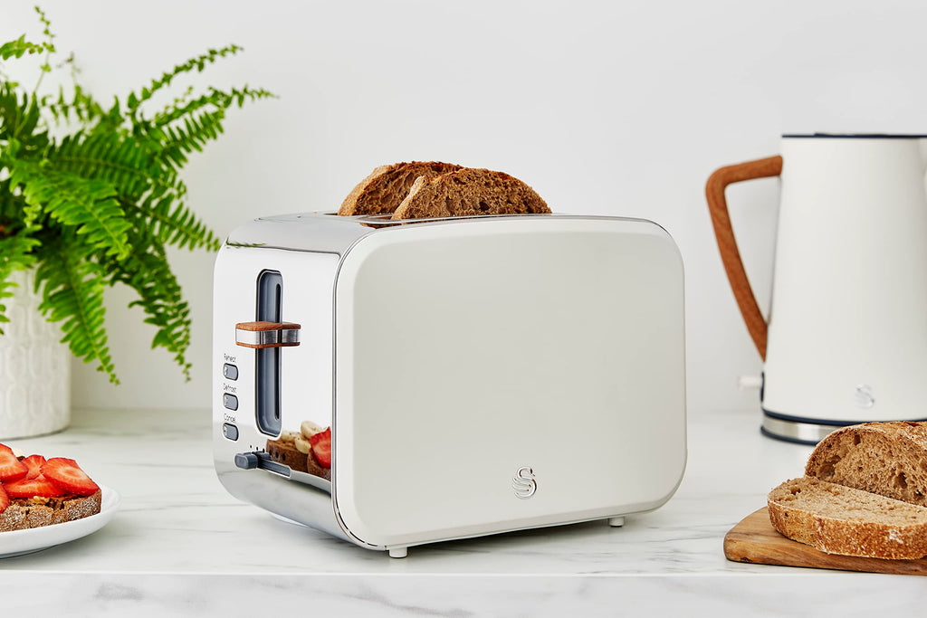Swan Nordic 2-Slice Toaster | 900W White Toaster with 6 Browning Levels