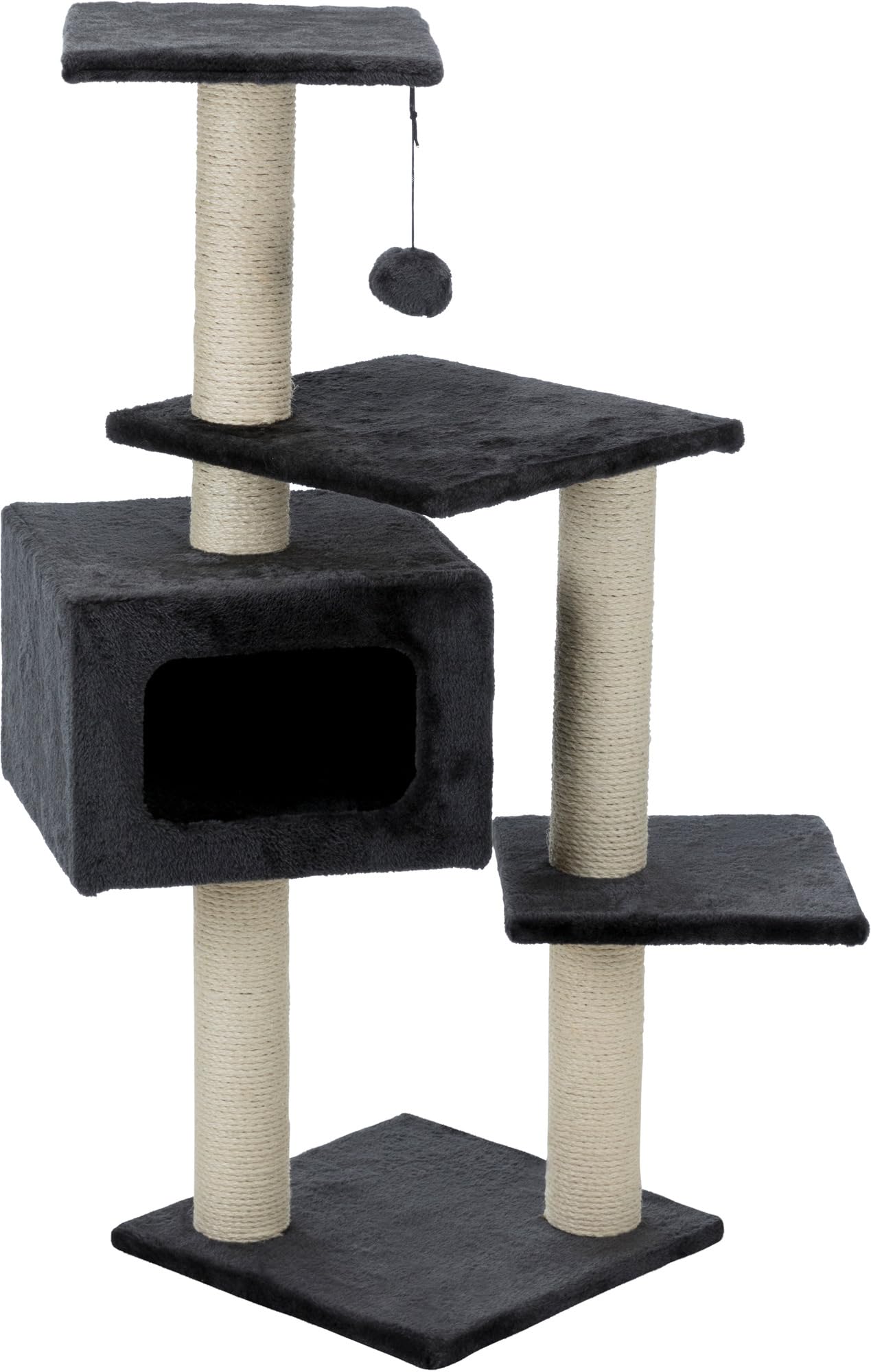 Trixie Palamos Cat Scratching Post with Cave – Charcoal Grey, 109 cm