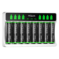 HiQuick 8-Slot AA AAA Battery Charger with 8x 2800mAh AA Batteries