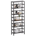HITNET 6-Tier Bamboo Bookshelf – Tall Adjustable Open Storage Unit, Black
