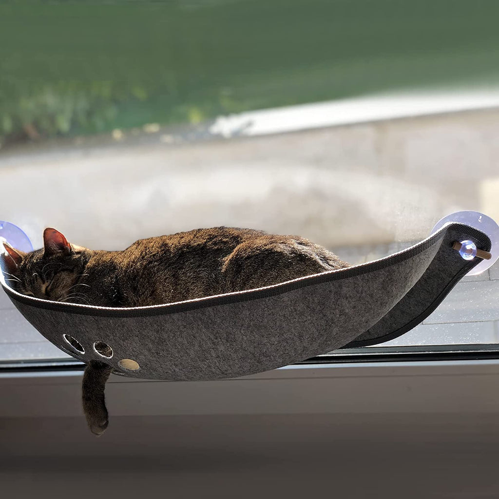 Aoresac Cat Window Hammock – Large Felt Perch & Sunny Seat for Cats