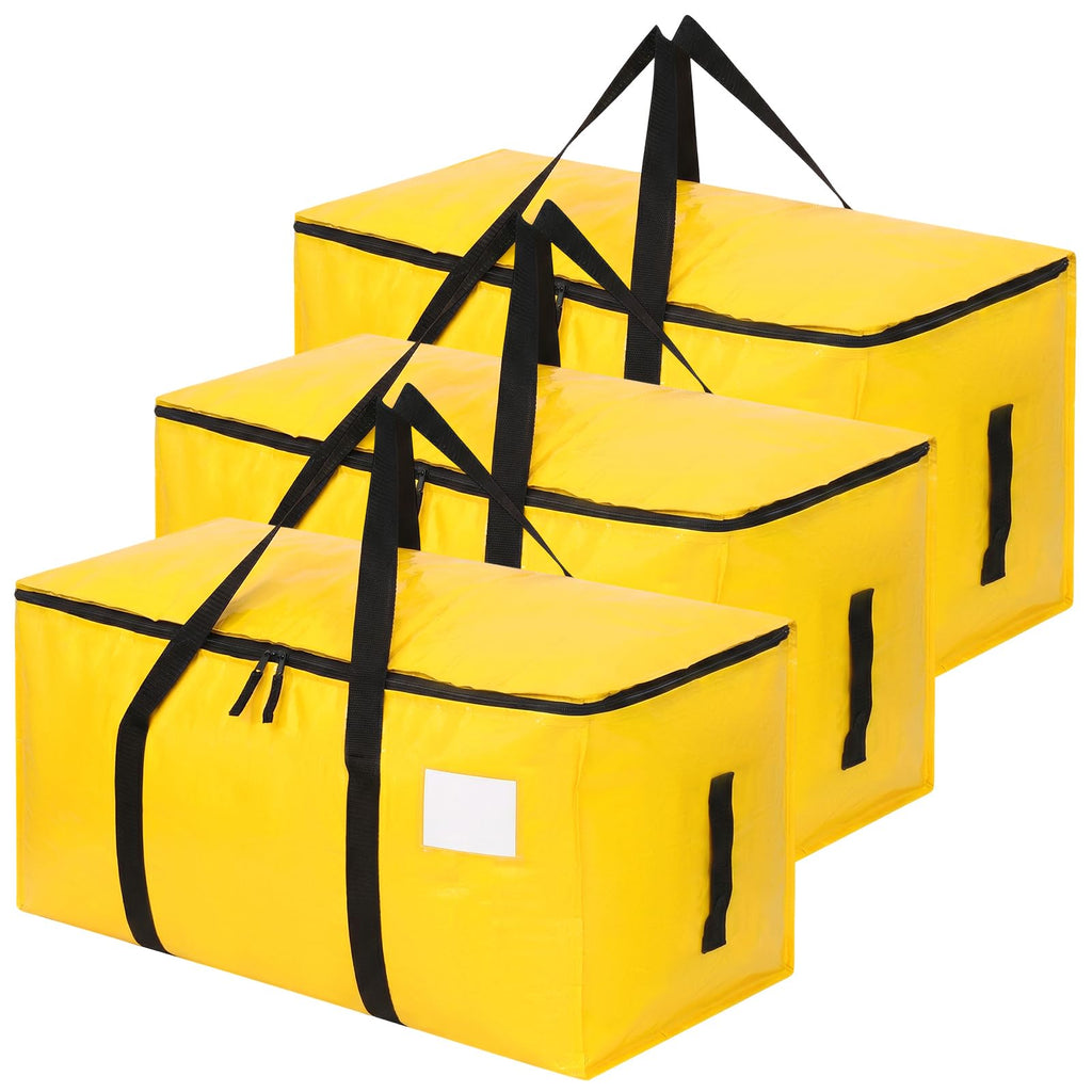 3 Pack 90L Moving Bags, Heavy Duty Storage Bag Dorm Moving Essential,Yellow