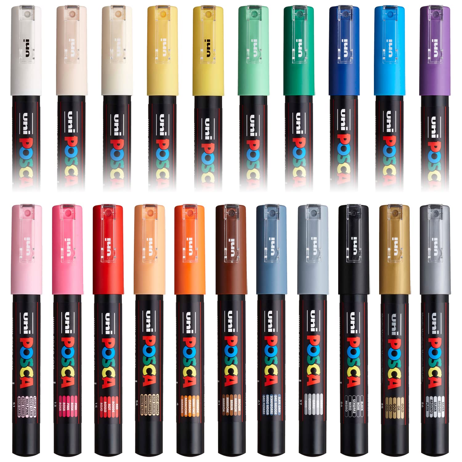 Posca PC-1M Paint Marker Pens | Full Set of 21 Colors in Gift Wallet
