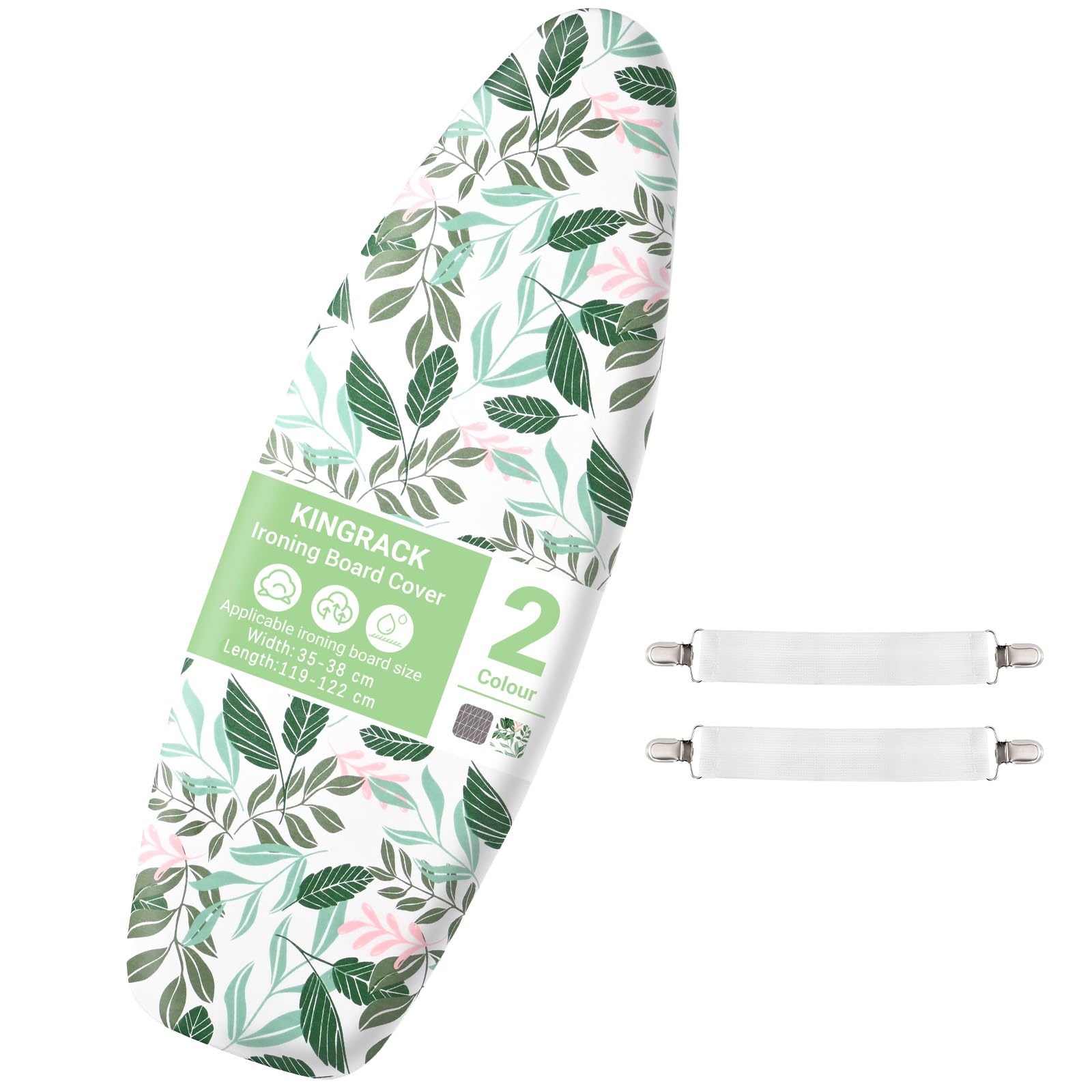 KINGRACK Ironing Board Cover | 7mm Thick Padding 100% Cotton – Green