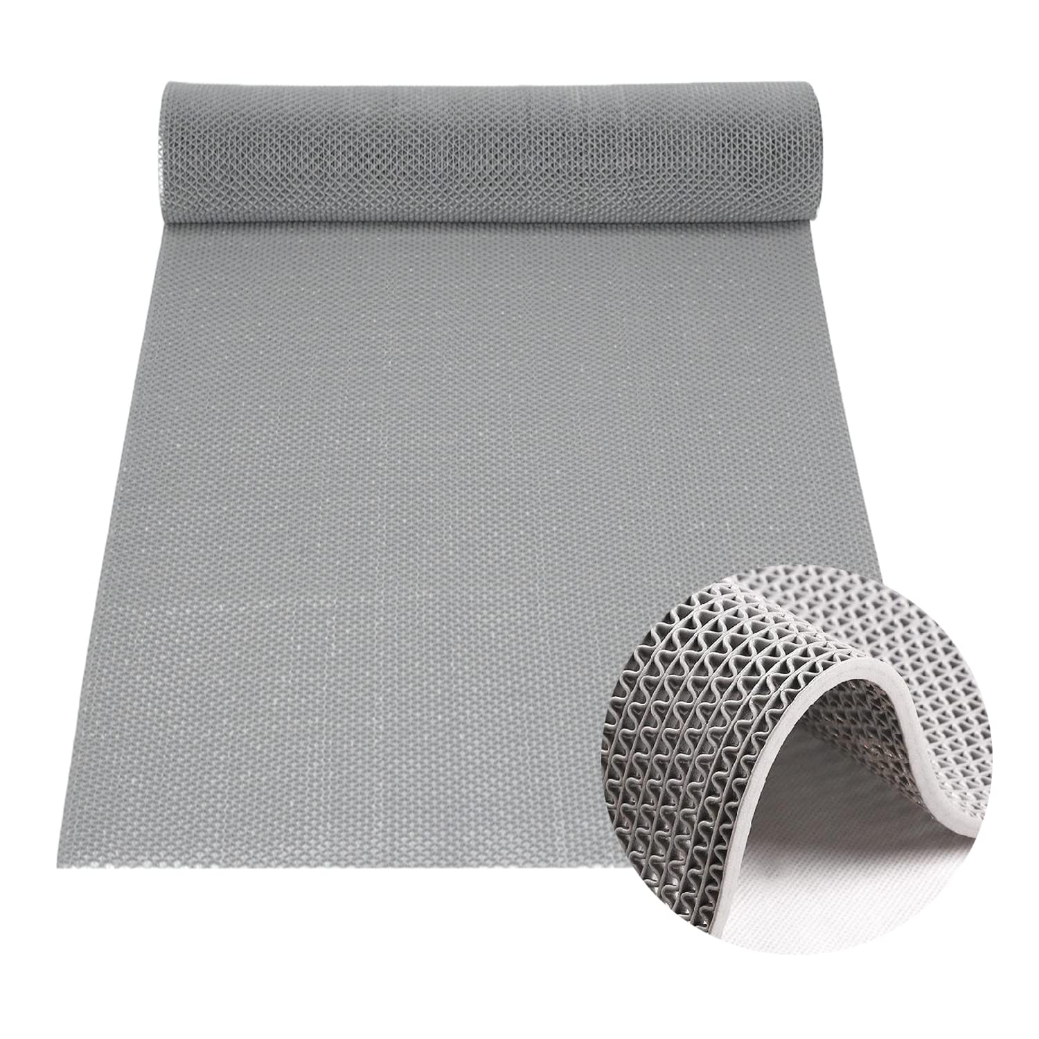 ybaymy Anti Slip Drainage Mat – 3x0.9m Heavy Duty PVC Outdoor Runner, Grey