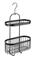 WENKO Classic Plus Black Steel Wall Shelf | Rustproof Shower Caddy