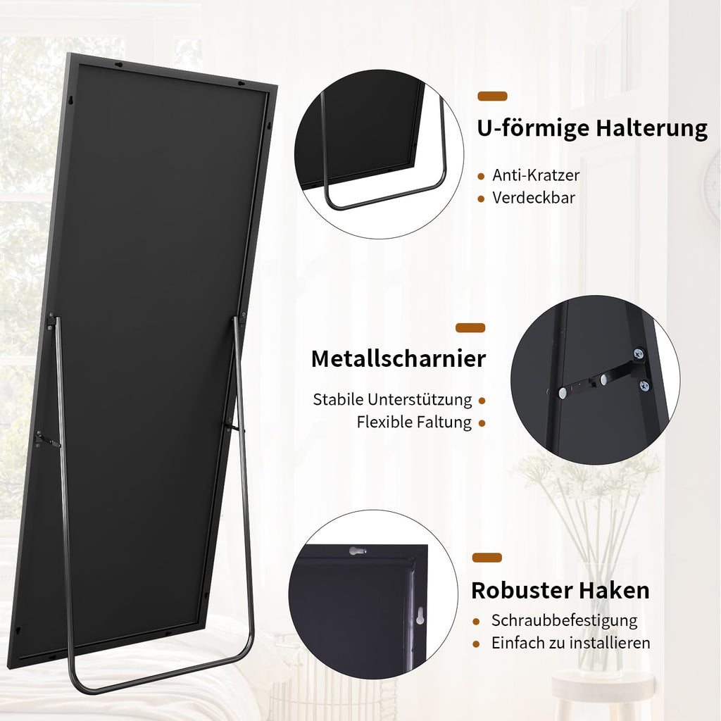 Koonmi Full Length Floor Mirror | 60x165cm Aluminum Frame Wall Mirror