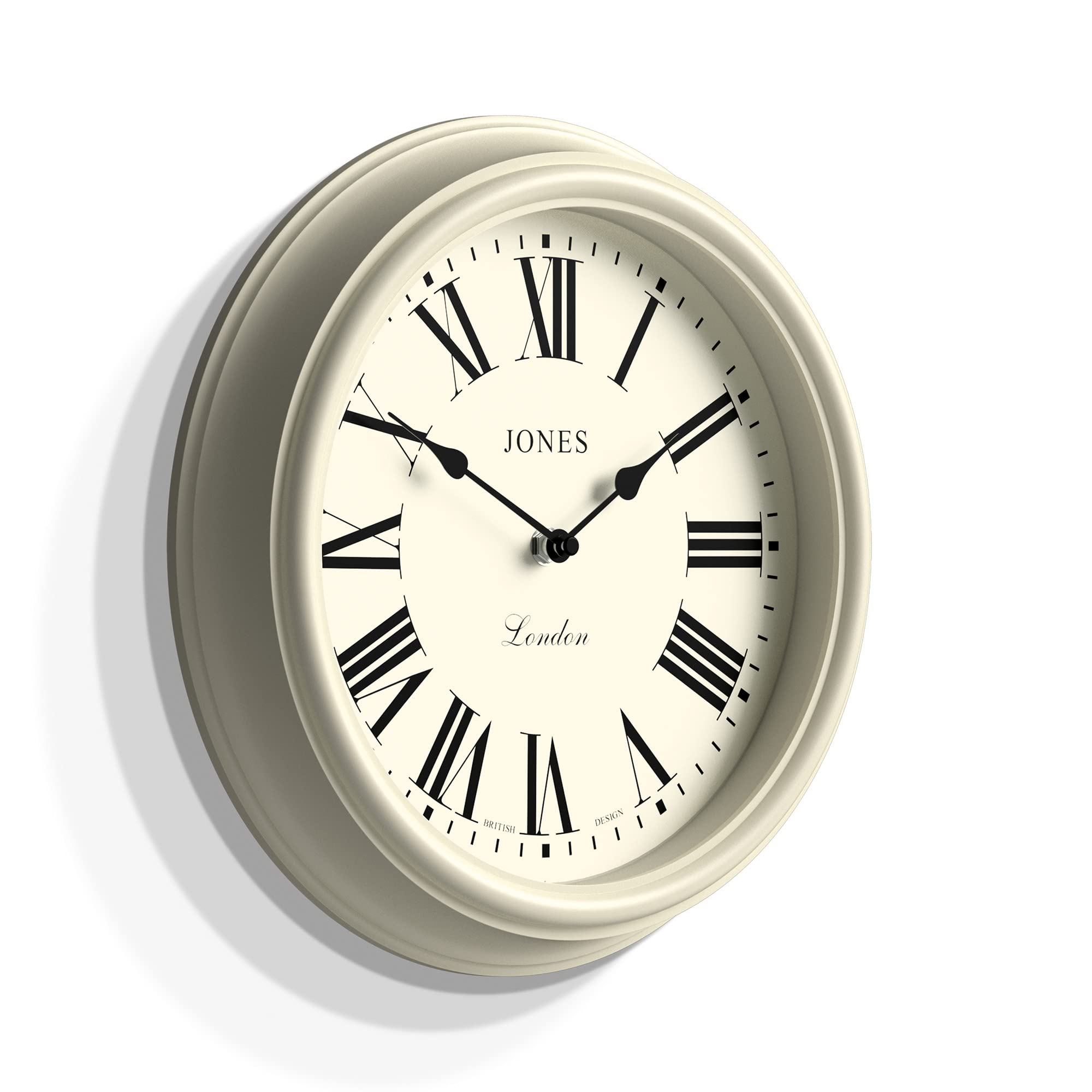 Jones Clocks Venetian Wall Clock – 30cm White Round Roman Numeral
