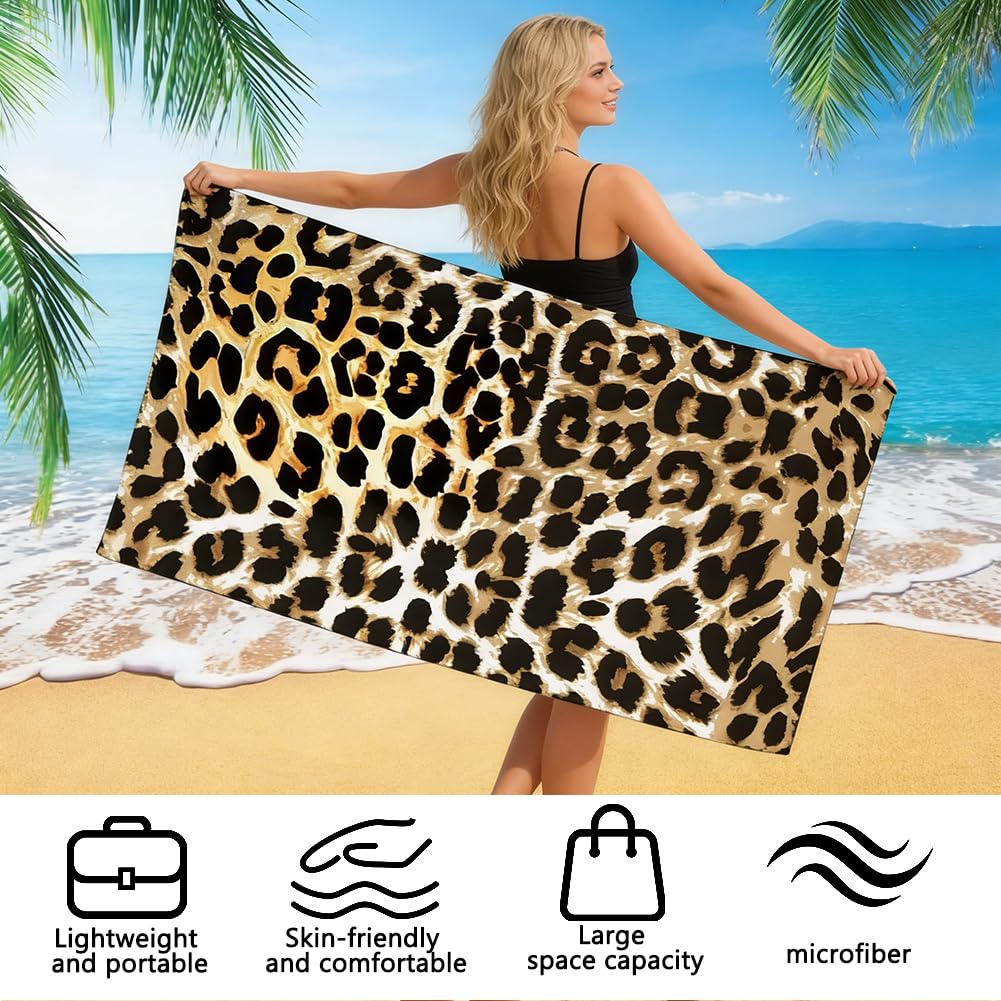 Vexthorion Leopard Quick Dry Towel 160x80CM,Lightweight Towel for Swimming - image 3