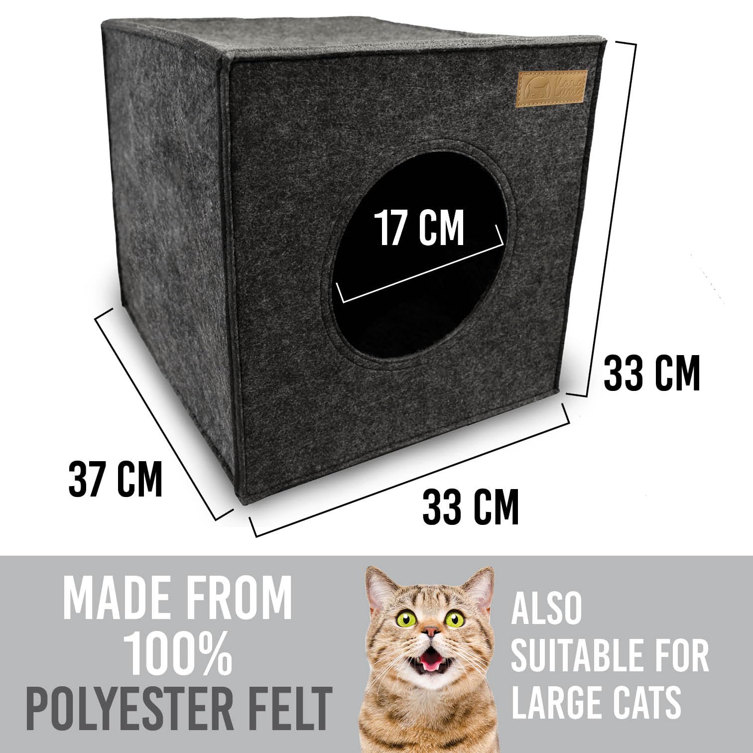 KaraLuna Felt Cat Cave for IKEA Kallax Shelf – Large Cuddly Pet Bed