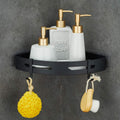 GRICOL Shower Corner Shelf – Rustproof Metal Adhesive Caddy in Black