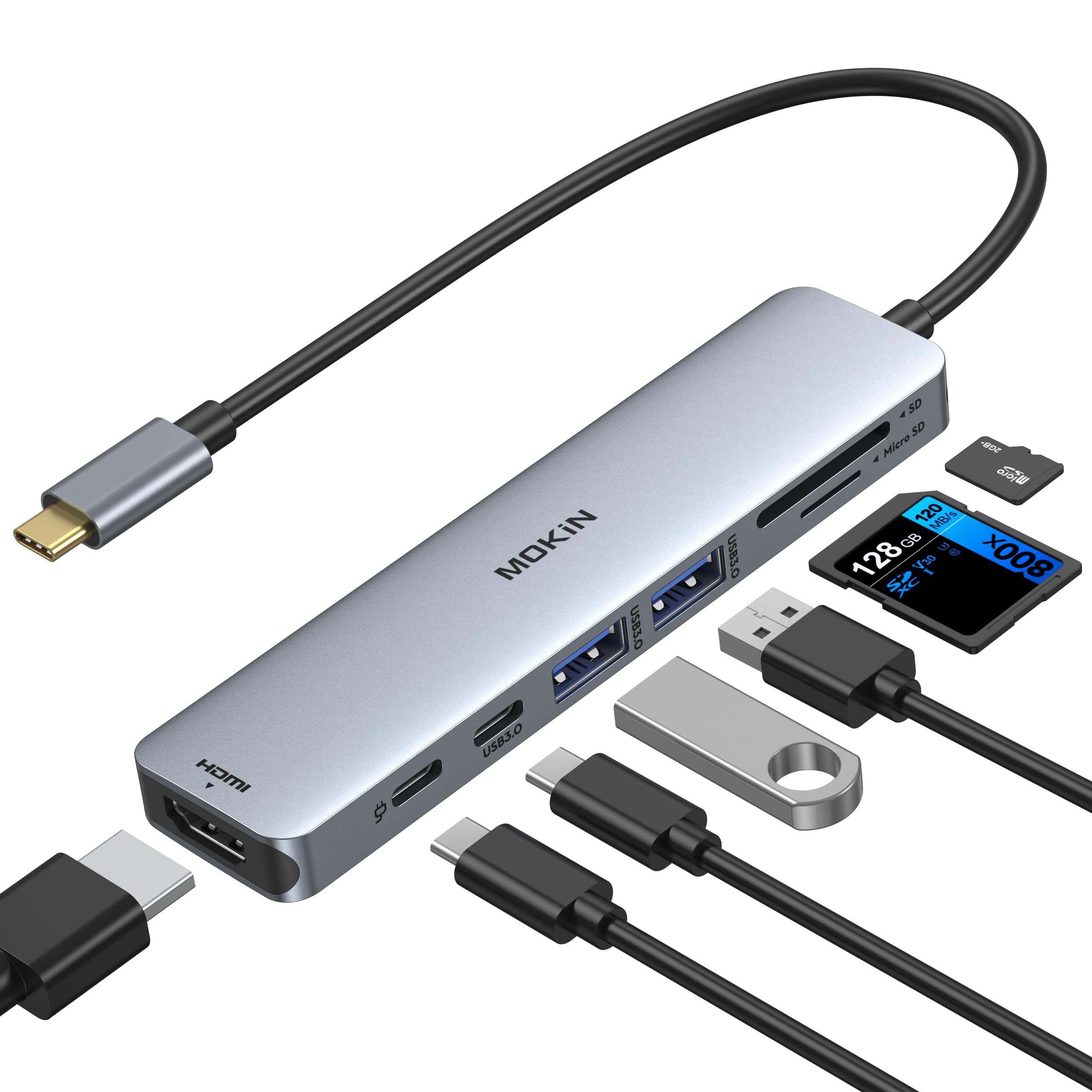 MOKiN 7-in-1 USB C Hub – HDMI Adapter with 100W PD for MacBook Pro