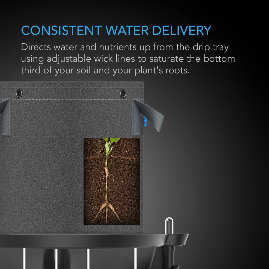 AC Infinity Self-Watering Fabric Pot Base | 4-Pack Auto-Irrigation System