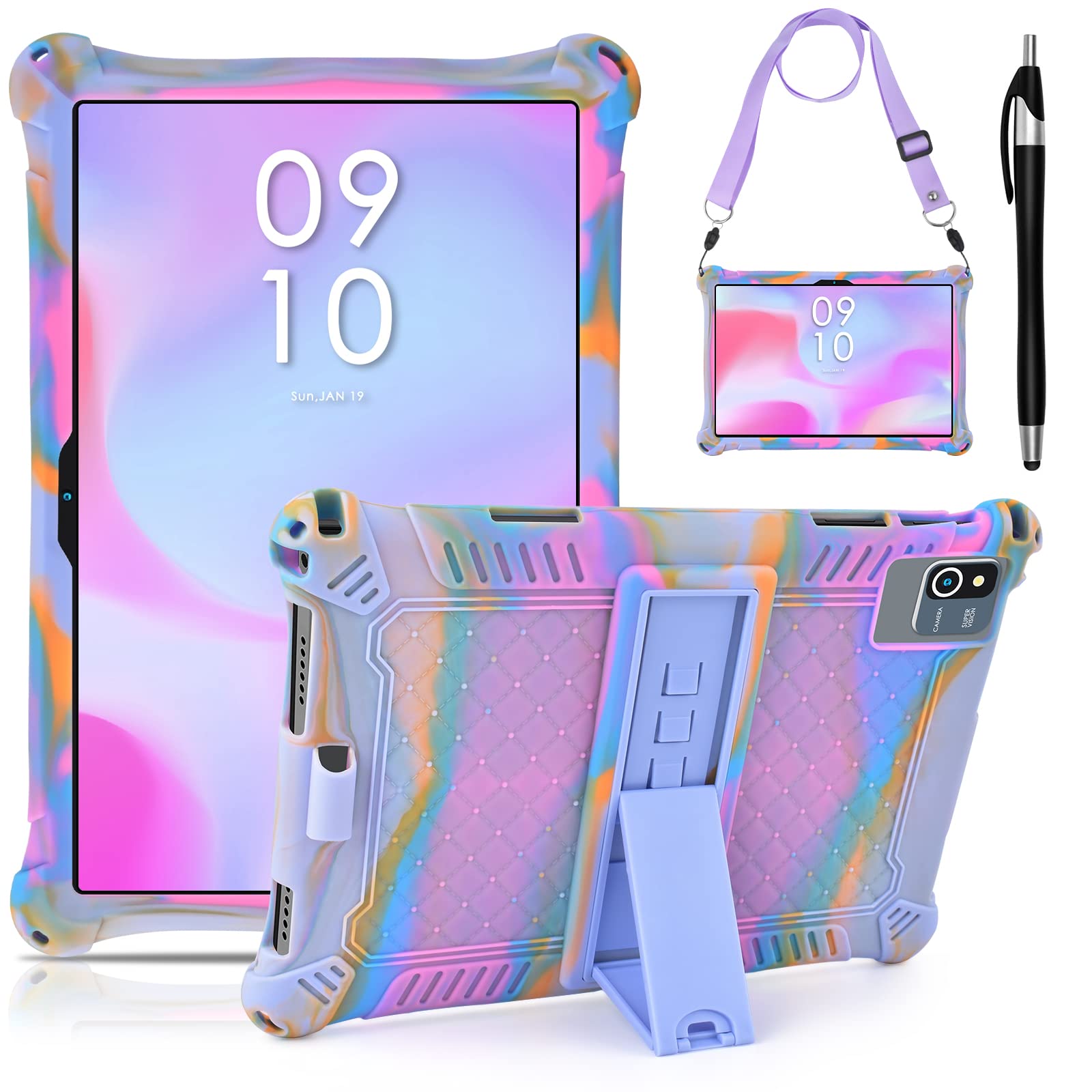 KATUMO Universal 10.1 Inch Tablet Silicone Case with Shoulder Strap