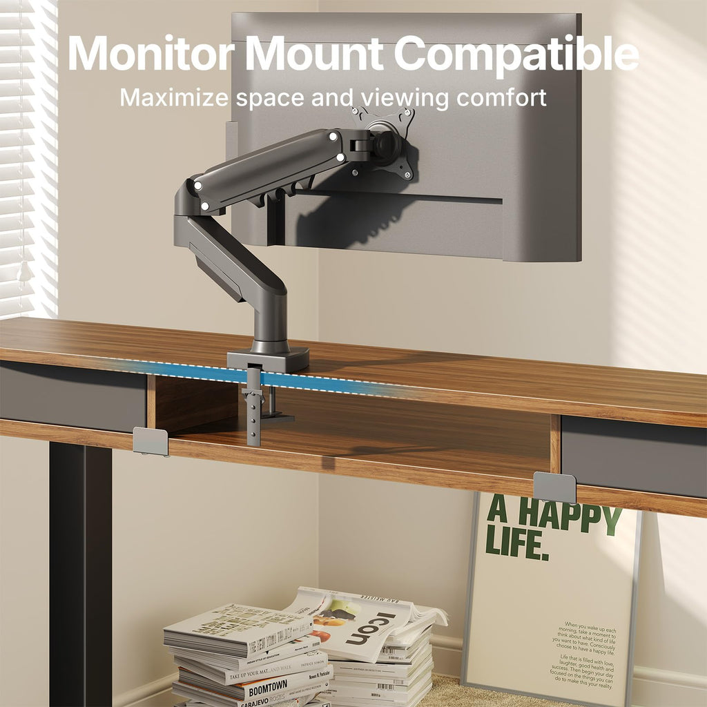 HUANUO Standing Desk with Drawers, 100x60cm, Walnut - image 4