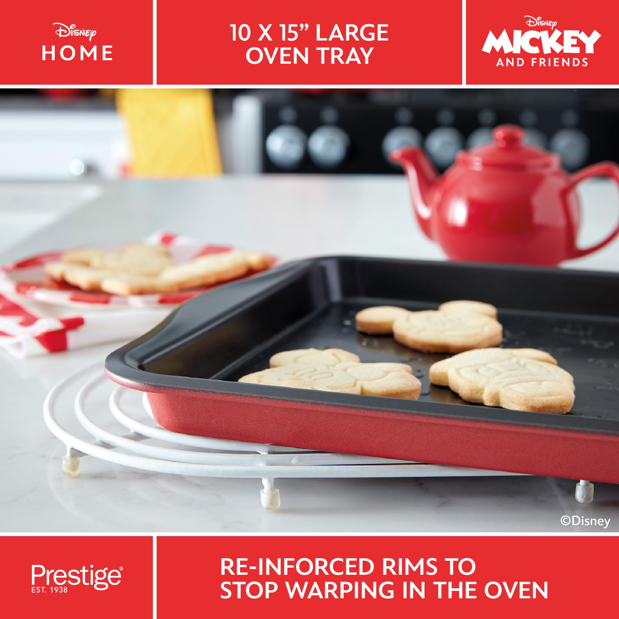 Prestige Disney Mickey Mouse 6-Piece Non-Stick Bakeware Set - Red