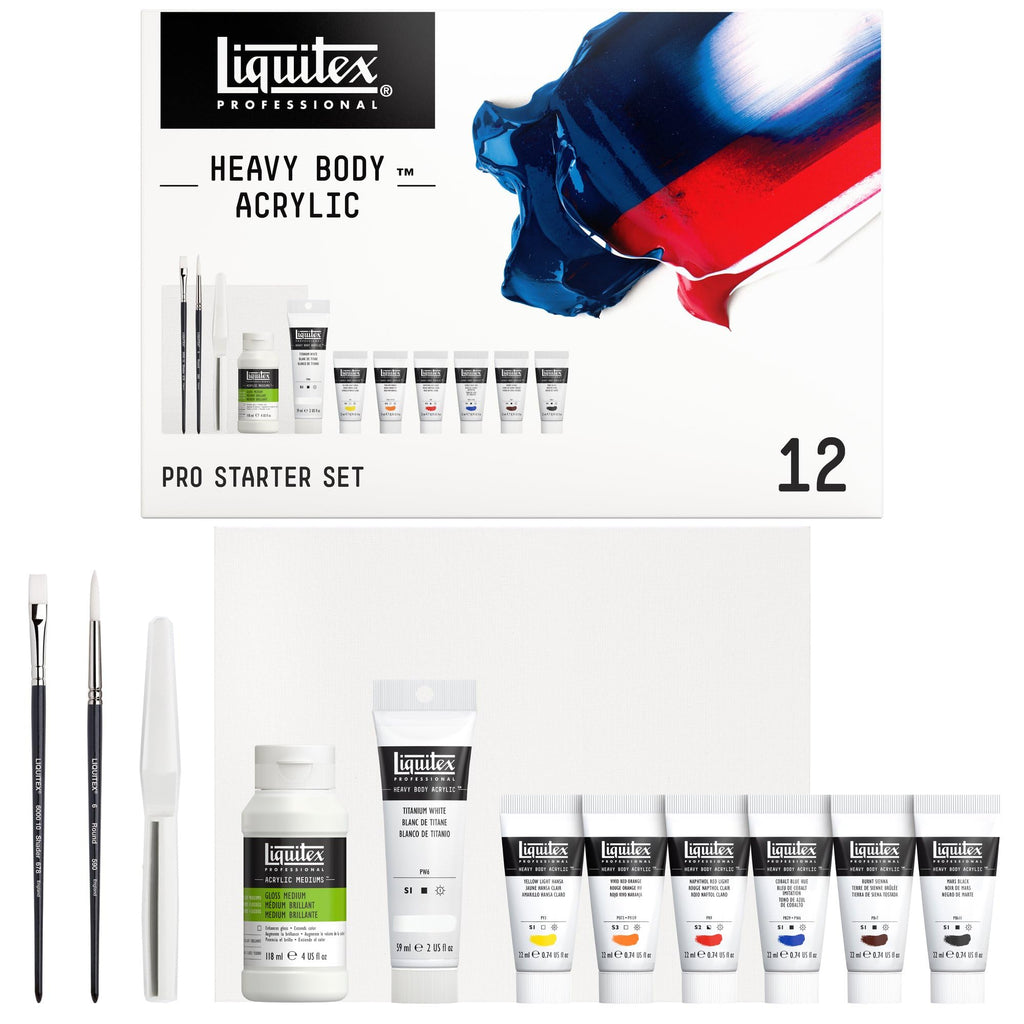 Liquitex Professional Heavy Body Acrylic Paint Starter Set, 12 Pieces