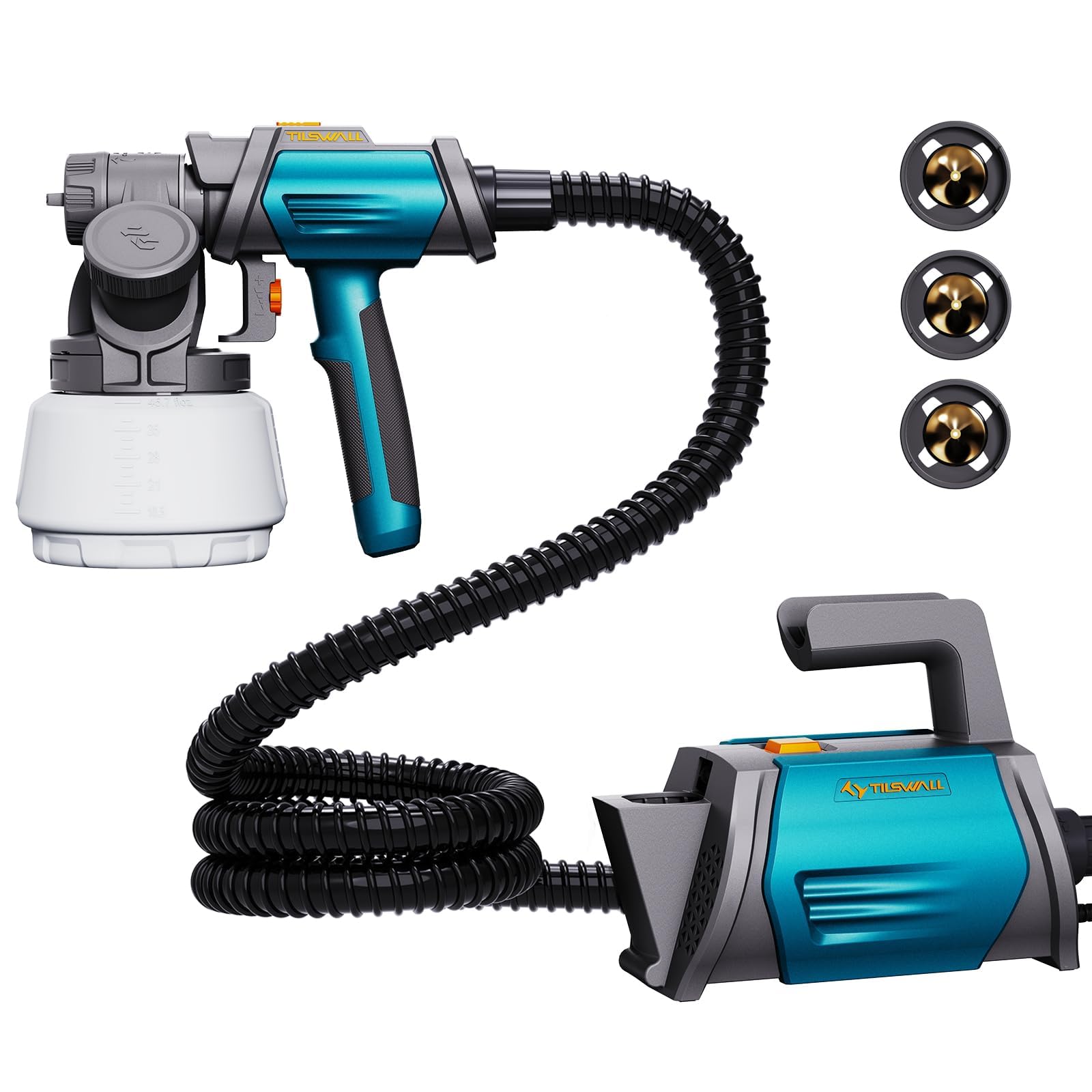 Tilswall 800W HVLP Paint Sprayer – Electric Spray Gun with 1300ml Container